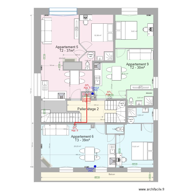 Pasteur Etage 2 e. Plan de 0 pièce et 0 m2