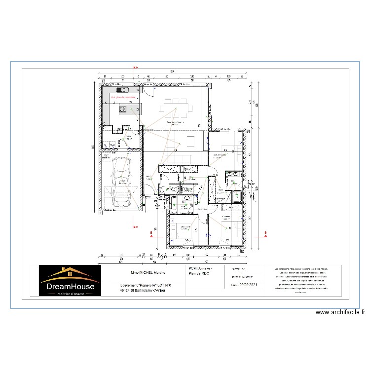 Plan électrique RDC  Michel DH. Plan de 0 pièce et 0 m2