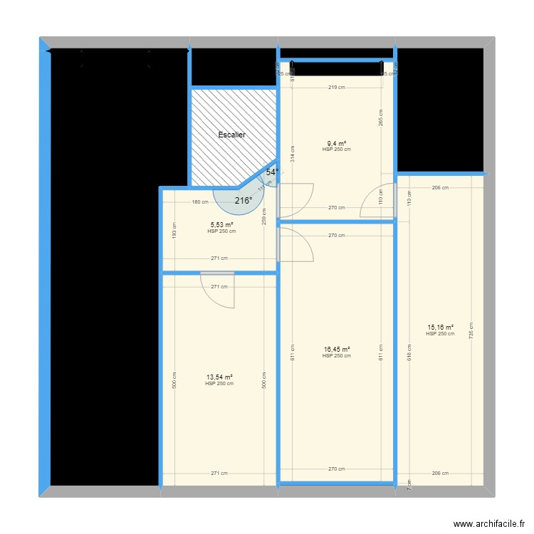 CONDORCET R+2 EDL . Plan de 14 pièces et 102 m2