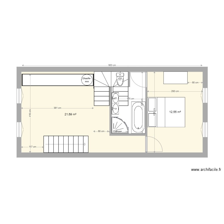 MuretBarry1SB2. Plan de 2 pièces et 34 m2