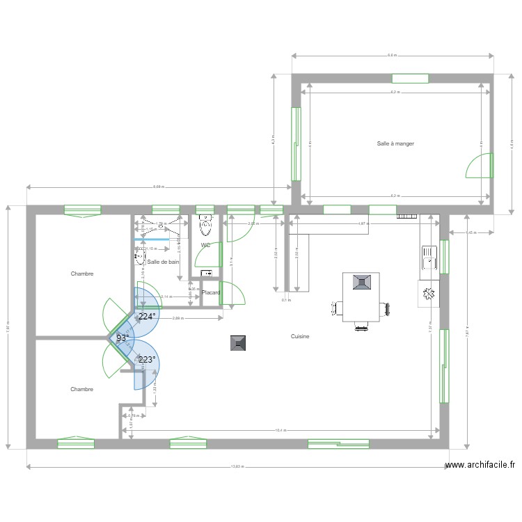 De Corbier rev 1. Plan de 7 pièces et 120 m2