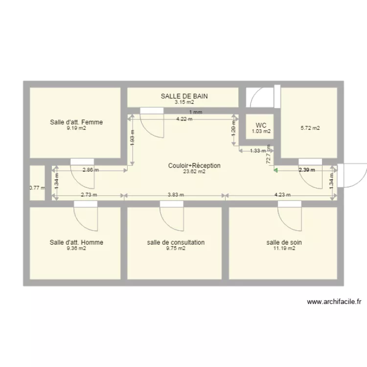 Cabinet M&eacute;dical Dr BENDALI. Plan de 