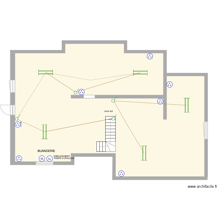 SOUS SOL . Plan de 0 pièce et 0 m2