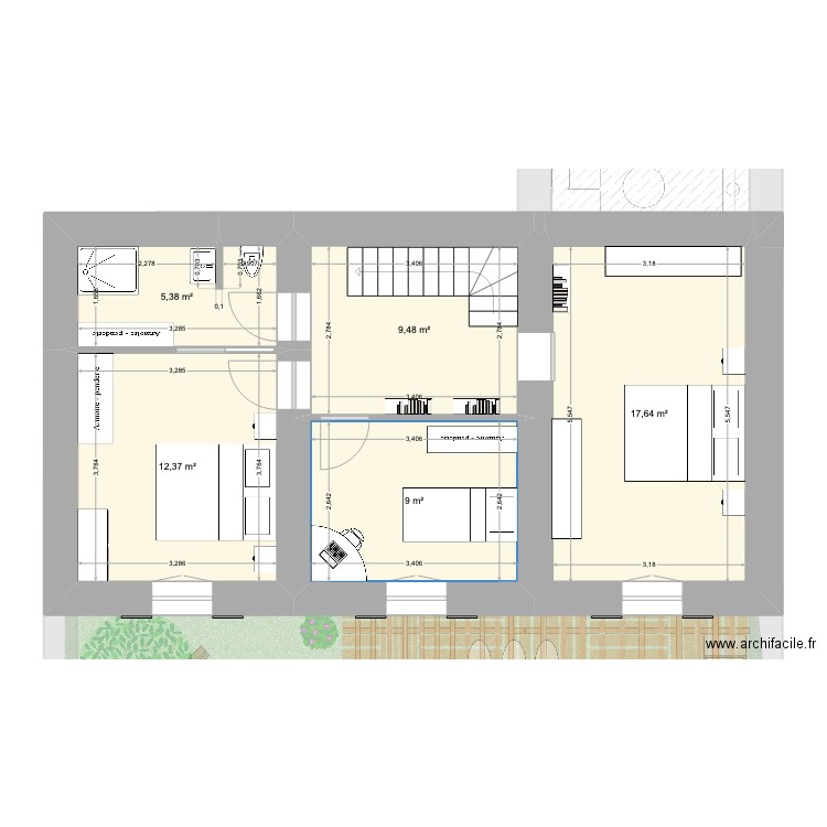 Tour du Cardinal V2. Plan de 10 pièces et 270 m2