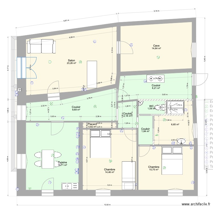Maison Client D. Plan de 18 pièces et 204 m2