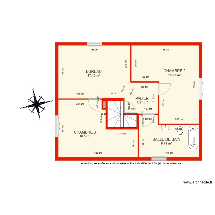 BI 4974 étage 2 côté. Plan de 0 pièce et 0 m2