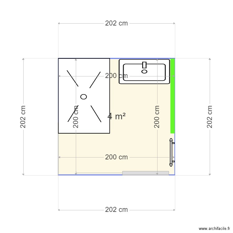 detout sdb version 3. Plan de 0 pièce et 0 m2