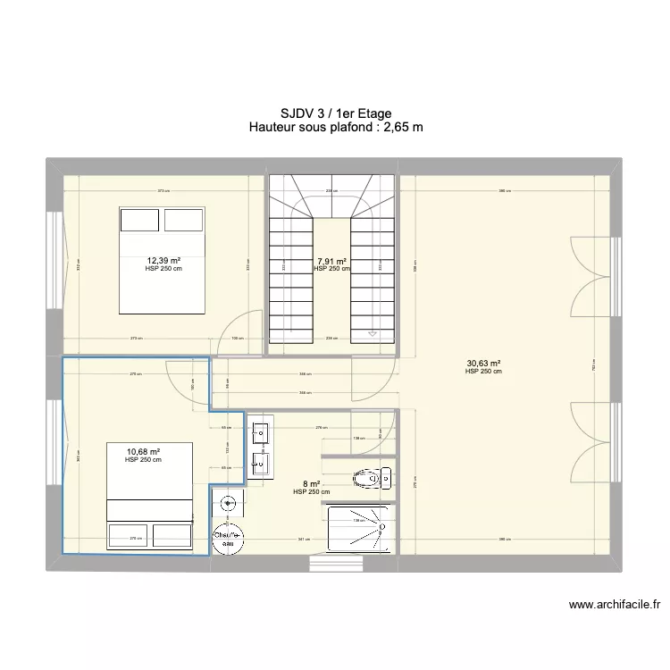 SJDV3 1 etage V1-3. Plan de 