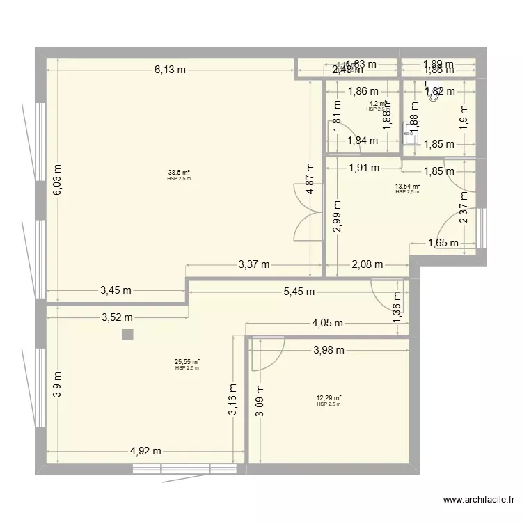 local crissier projet version 3. Plan de 6 Pièces et 95 m² local crissier projet version 3. Plan de 6 Pièces et 95 m²