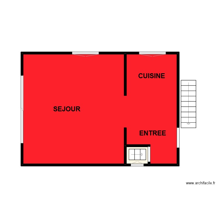 VALLAIS 1ER. Plan de 2 pièces et 34 m2