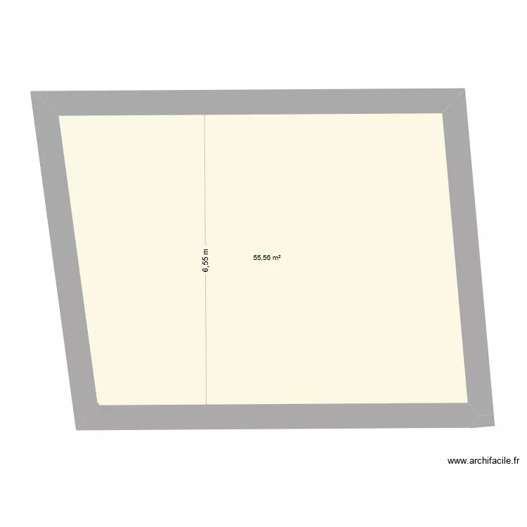 RDC grange 13 mars 26. Plan de 1  et 56 m²