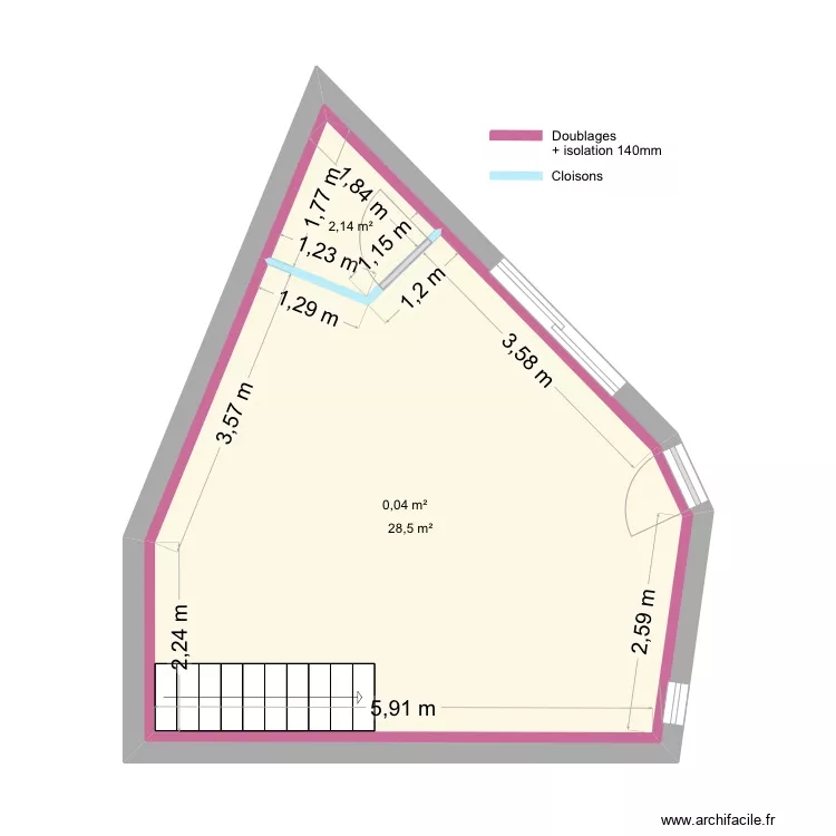 RDC petite loc plaquiste. Plan de RDC petite loc plaquiste. Plan de