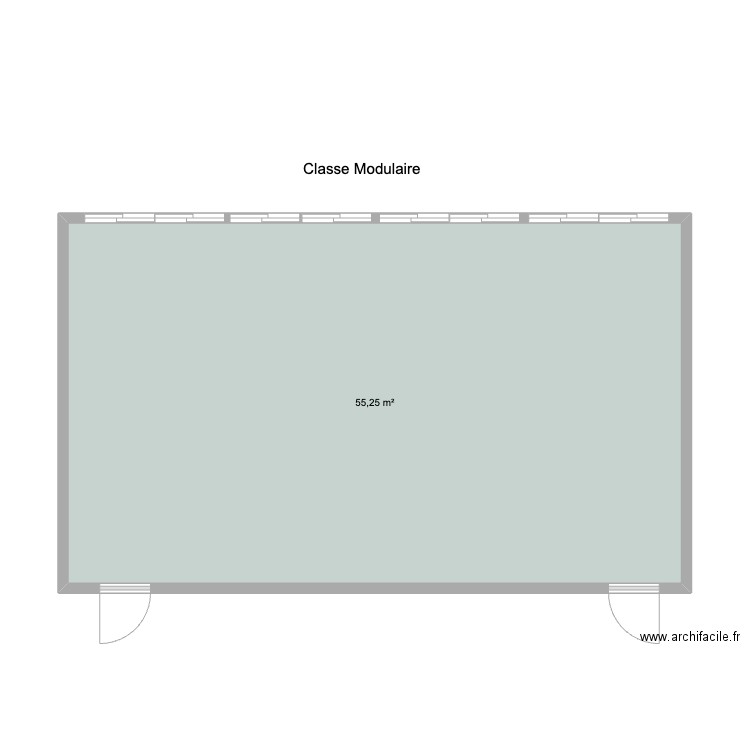 Classe modulaire Daudet. Plan de 1 pièce et 55 m2