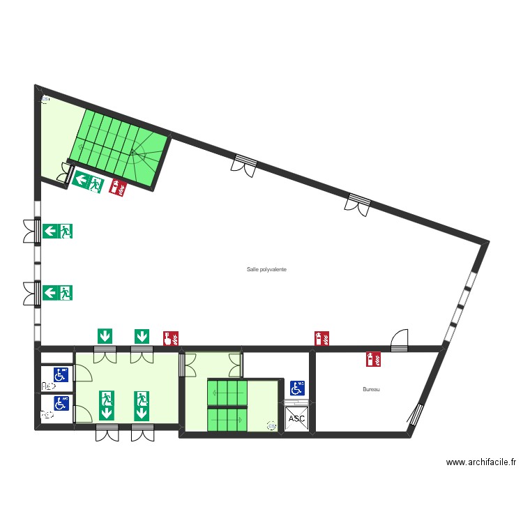 Mosquée 1er étage sud escalier. Plan de 0 pièce et 0 m2
