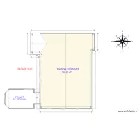 VERANDA MACONNEE  AVEC SAS PLAN DE MASSE