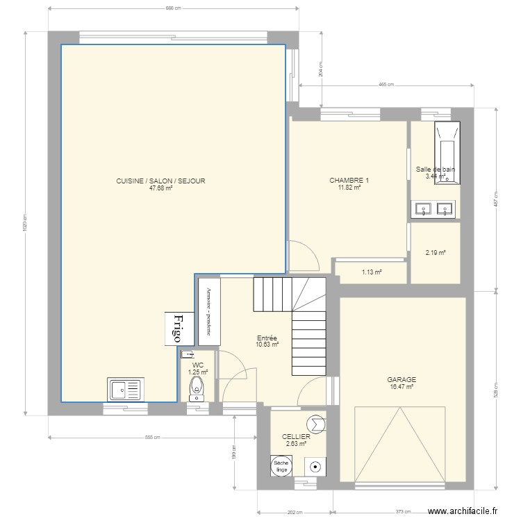 RDC DRESSING MODIF. Plan de 0 pièce et 0 m2