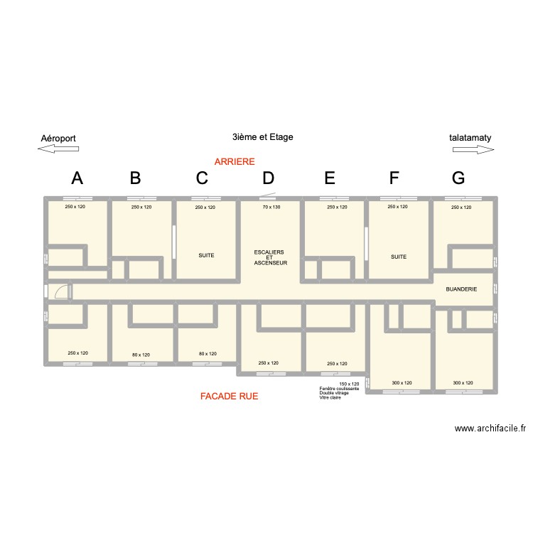 Ouvertures portes 2ième ET. Plan de 0 pièce et 0 m2
