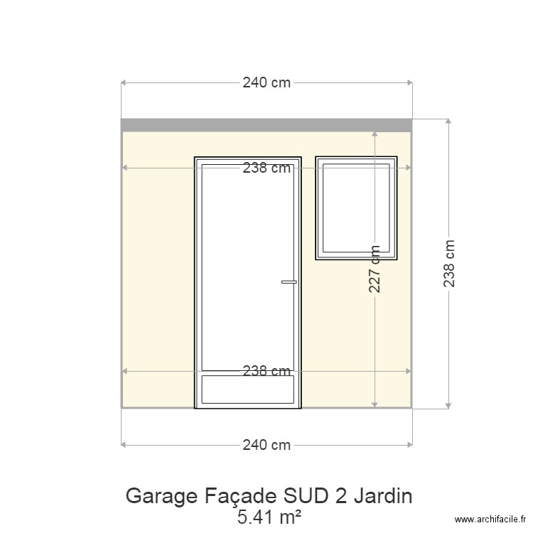 Garage Façade SUD 2 Jardin. Plan de 0 pièce et 0 m2