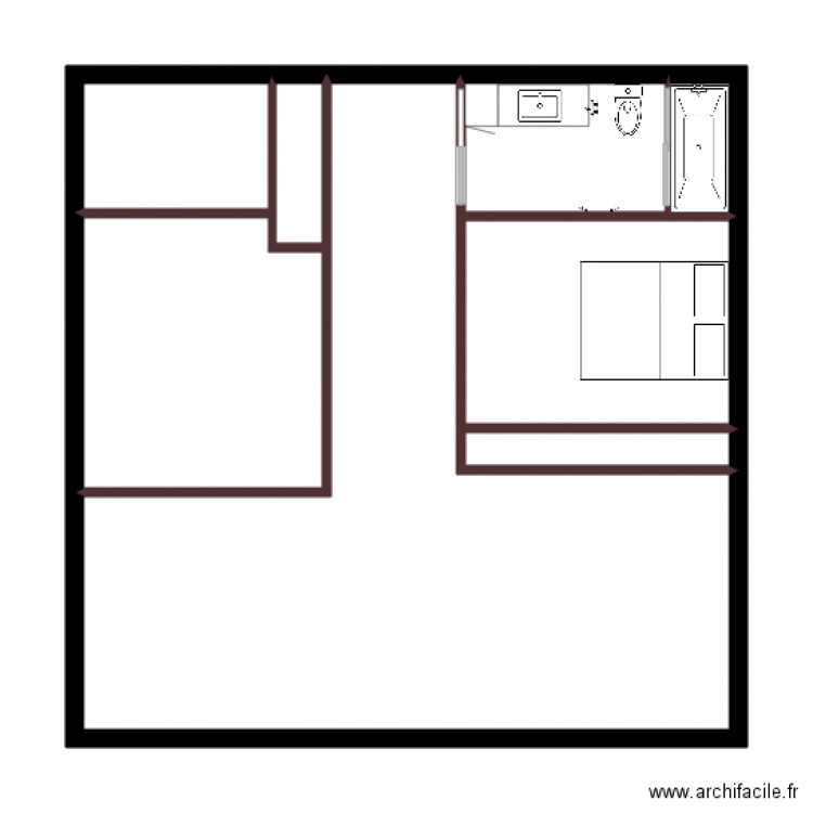 chalet 30x30. Plan de 8 pièces et 71 m2