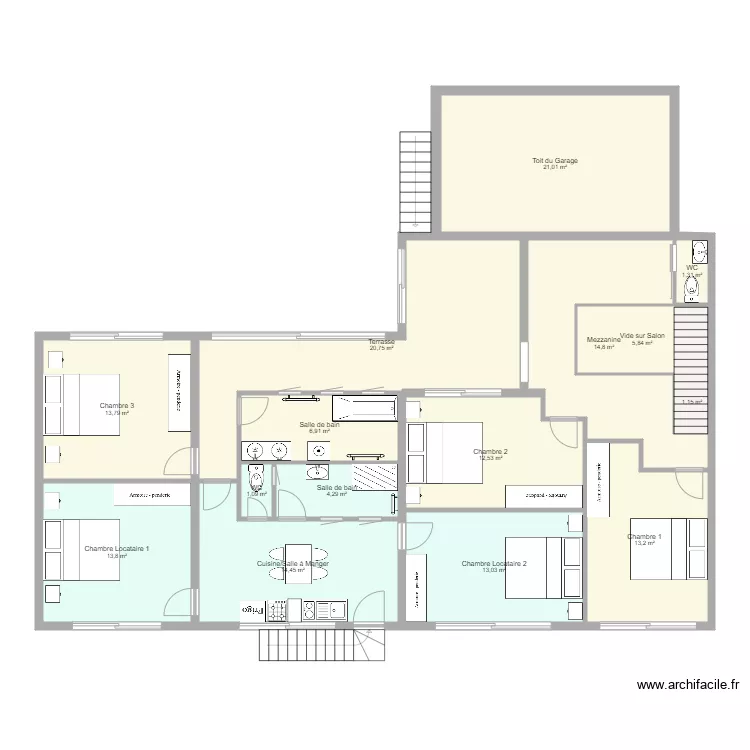Amenagement Axel 2. Plan de 