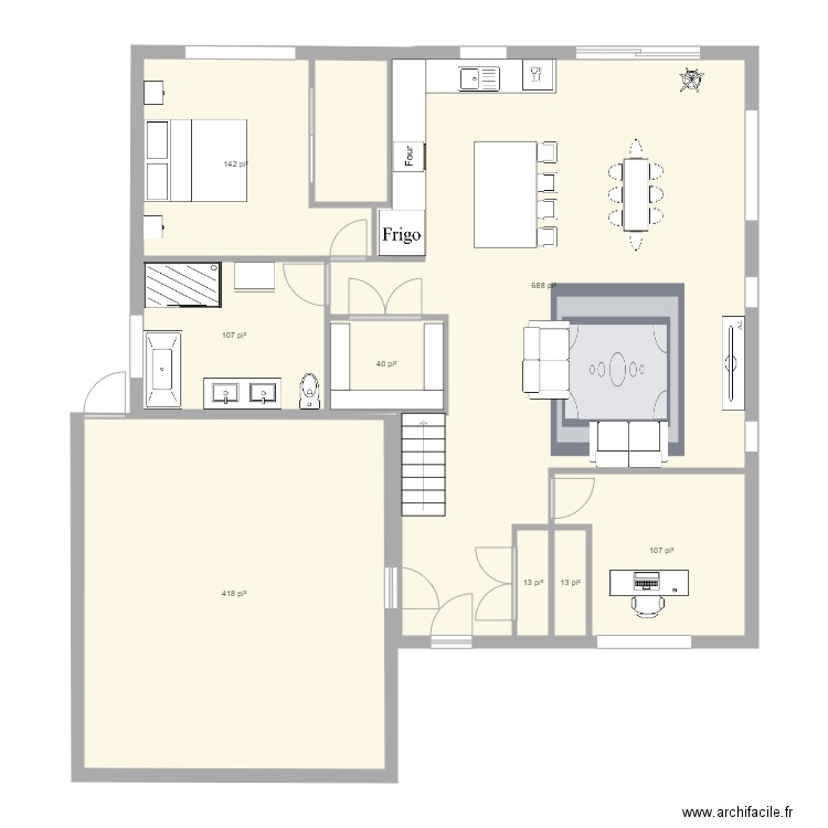 maison fonctionnelle. Plan de 0 pièce et 0 m2