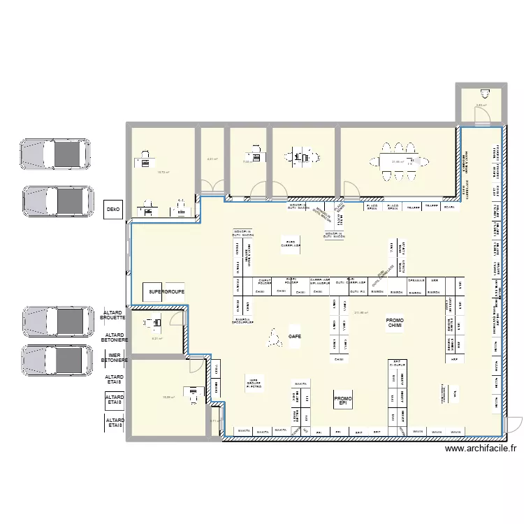 magasin aix. Plan de 