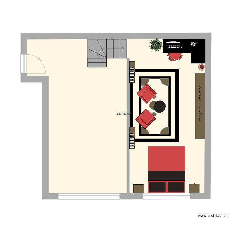 studio 53 M chambre modifié terminé. Plan de 0 pièce et 0 m2