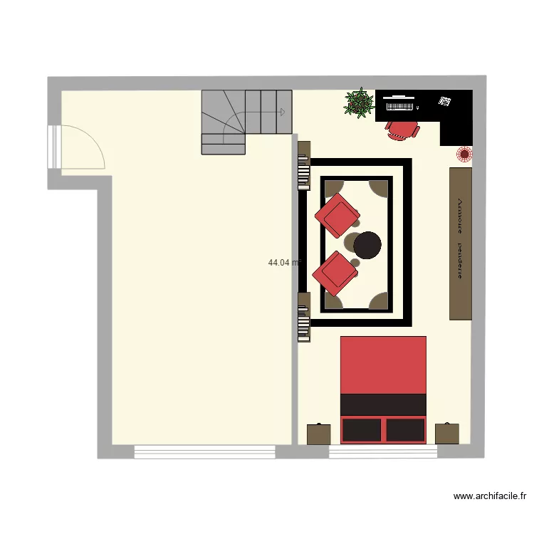 studio 53 M chambre modifi&eacute; termin&eacute;. Plan de 