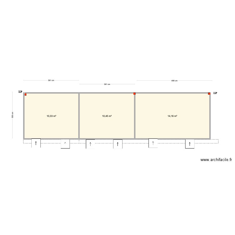 Telmo Rodrigues. Plan de 3 pièces et 35 m2