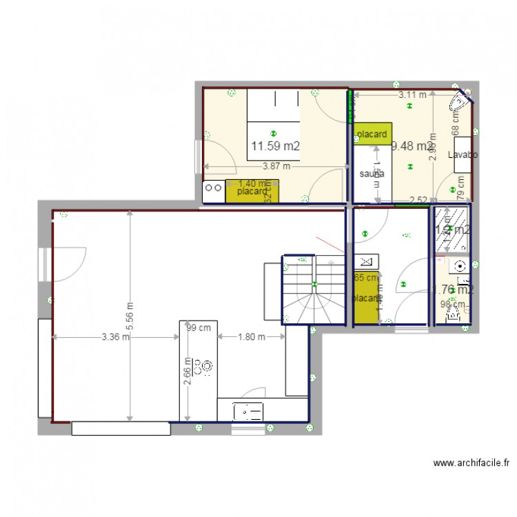 rez de chaussez avec murs 2. Plan de 0 pièce et 0 m2