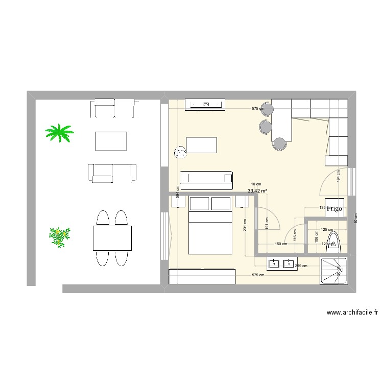 saint-louis 2. Plan de 1 pièce et 33 m2