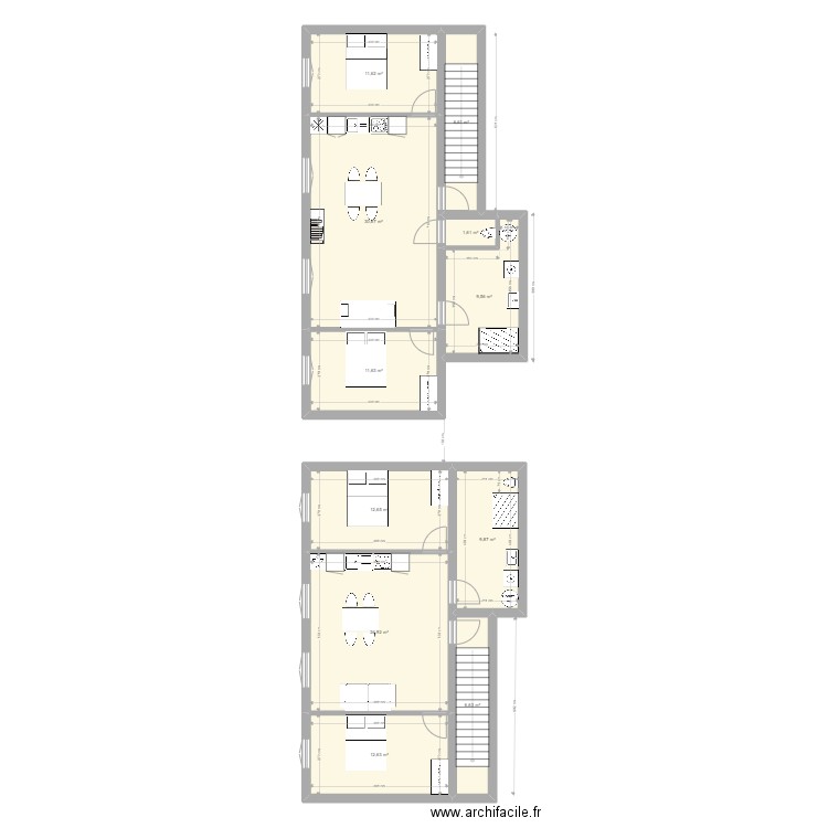 appart Mas Thibert 3. Plan de 11 pièces et 138 m2