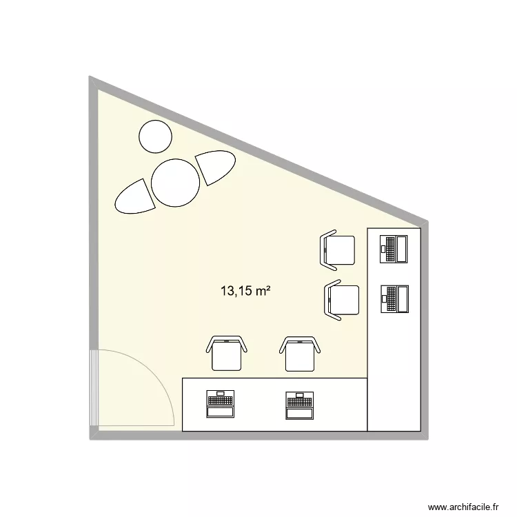 Salle de presse. Plan de 
