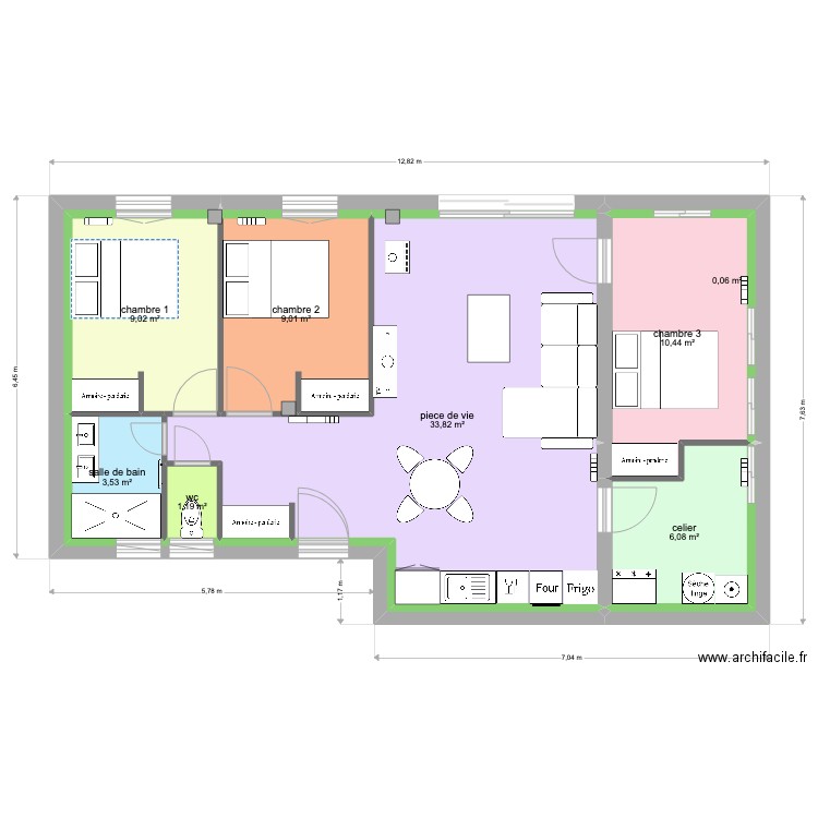 impasse fourcet lescar. Plan de 10 pièces et 73 m2