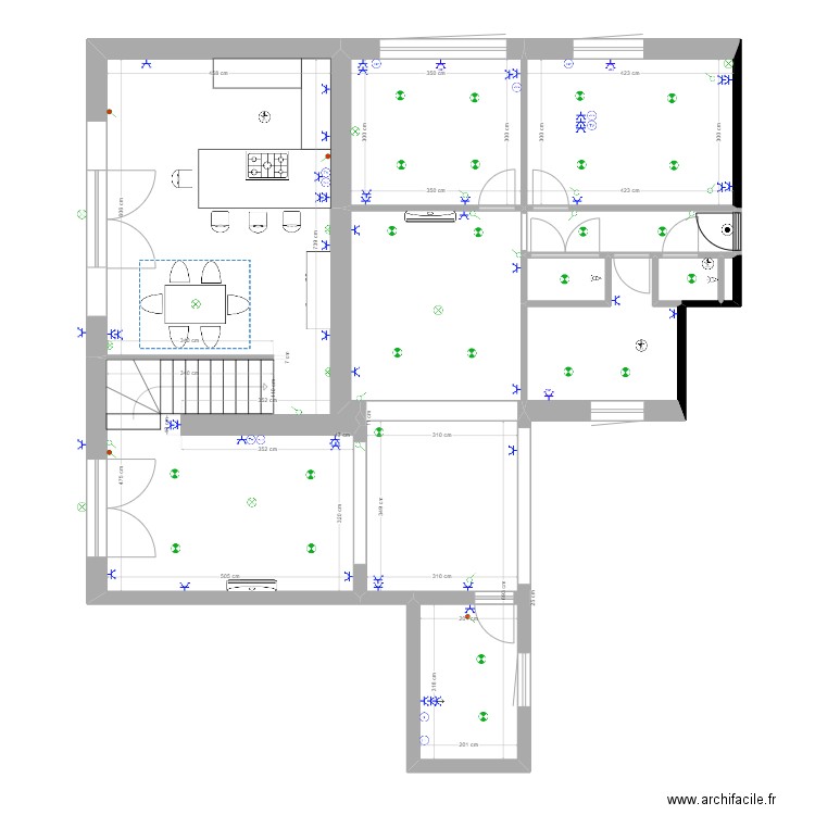 appart kro et jerry IMPLANTATION ELEC. Plan de 0 pièce et 0 m2