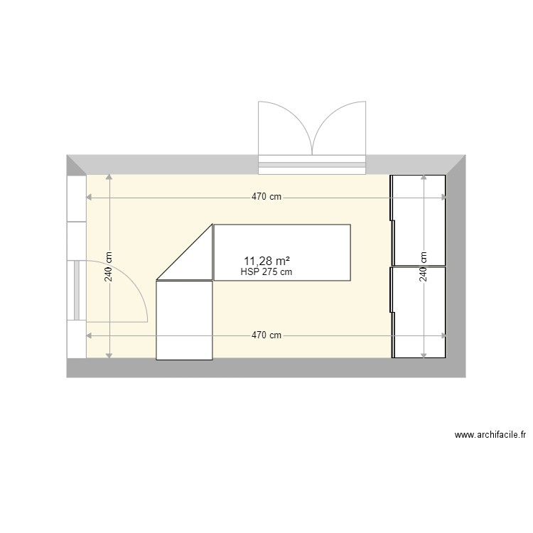 Arcachon actuel. Plan de 1 pièce et 11 m2