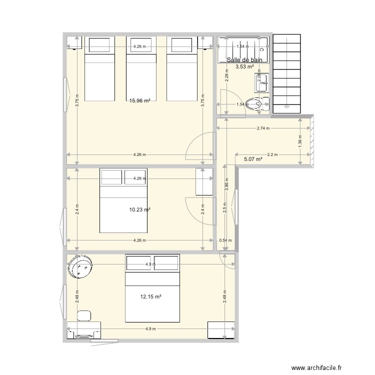 VAINS ETAGE 01. Plan de 0 pièce et 0 m2