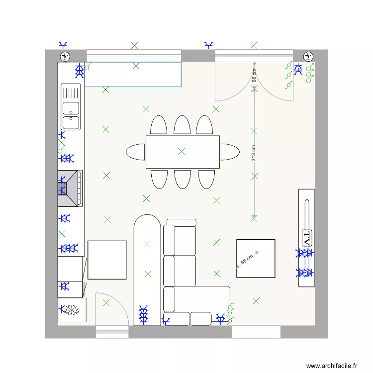 Salon. Plan de 