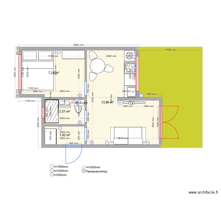 p30 1 3. Plan de 5 pièces et 37 m2