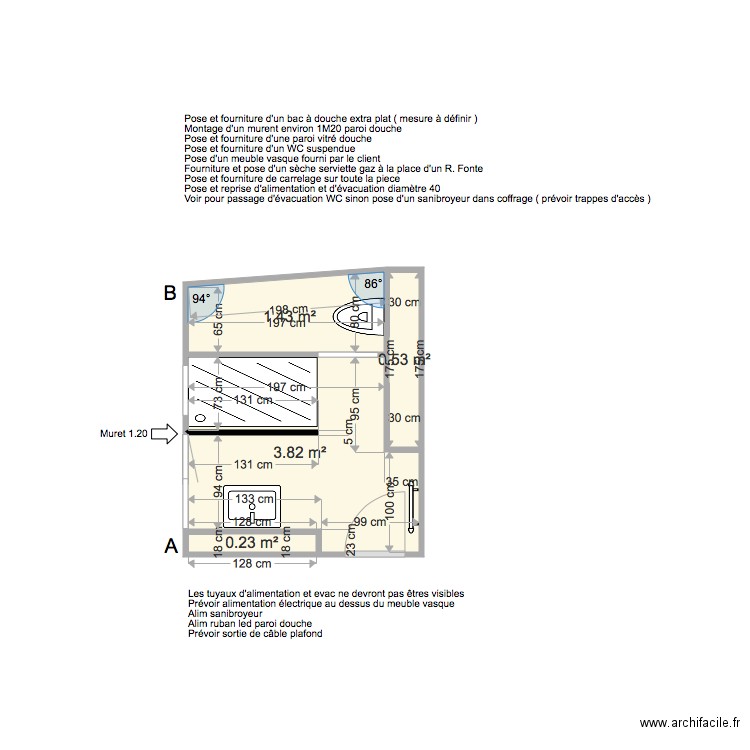 SALLE DE BAIN MAISON. Plan de 0 pièce et 0 m2