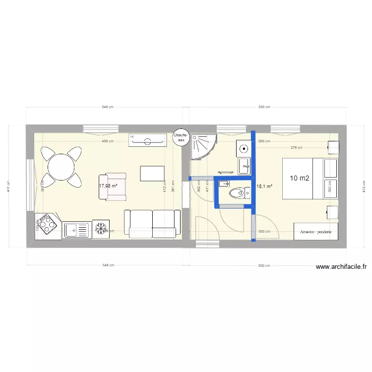 appart 1 - 36m&sup2; version B. Plan de 