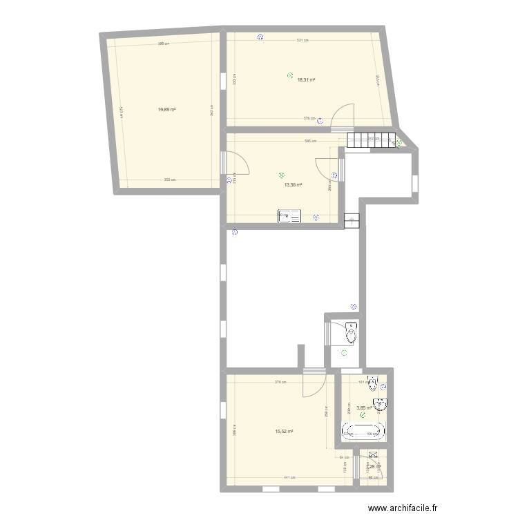 Maison Initial. Plan de 6 pièces et 72 m2