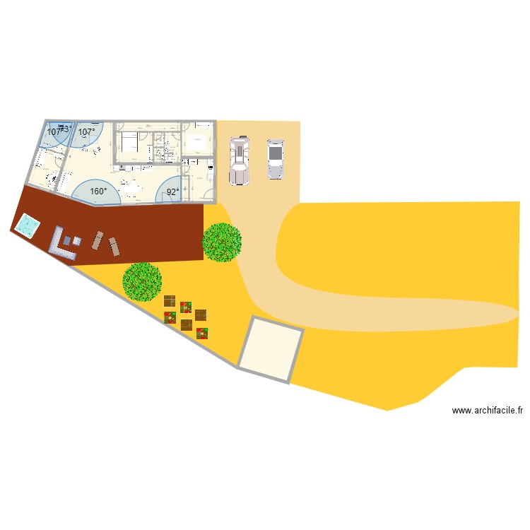 esquisse 2. Plan de 12 pièces et 160 m2