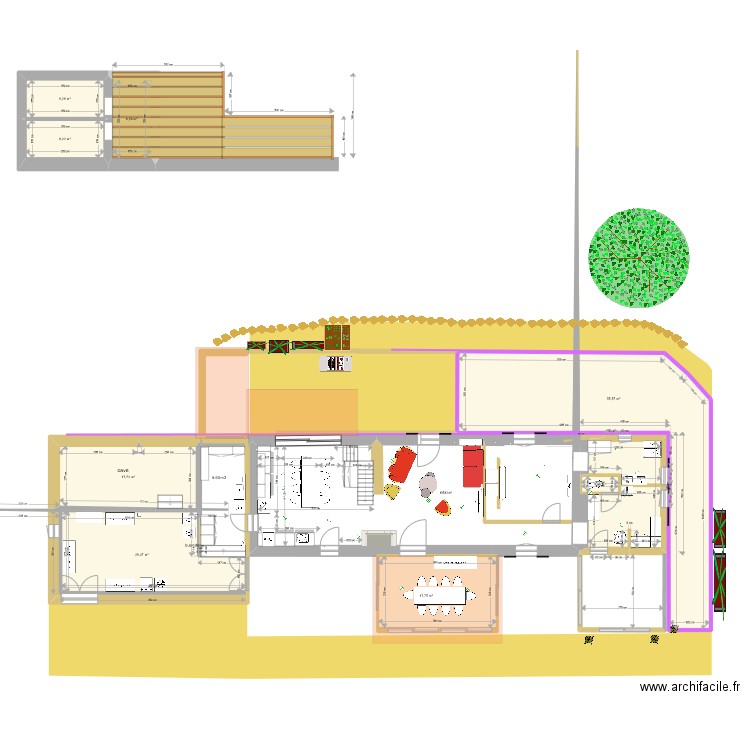 maison lavignasse terrasses2. Plan de 13 pièces et 212 m2