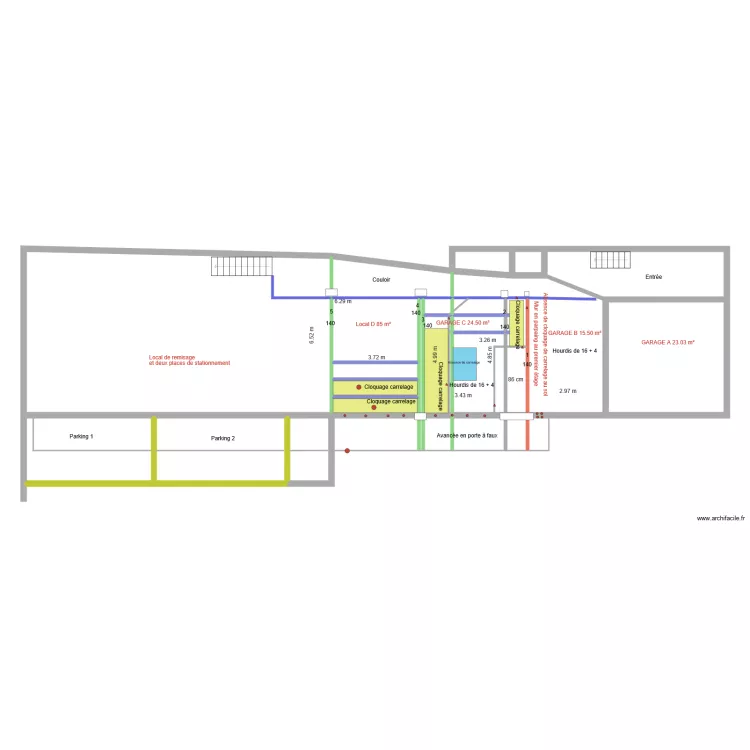 SCI Cloquage carrelage. Plan de 