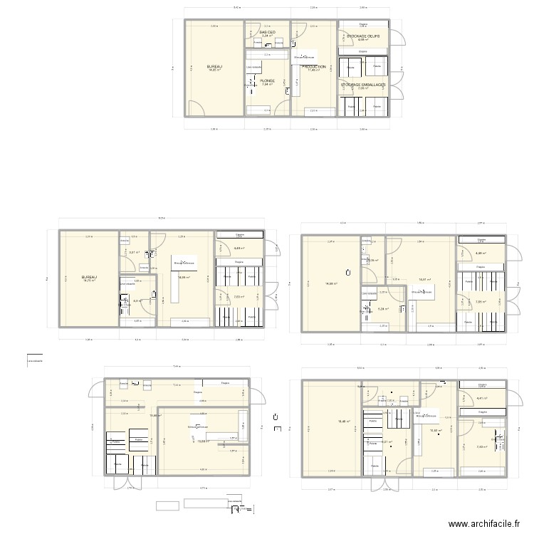 CEO Pailler. Plan de 25 pièces et 235 m2