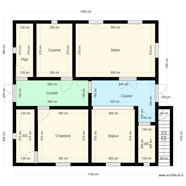 Plan de Terrain 10mx10m Client 22 04 92 90. Plan de 10 pièces et 87 m2