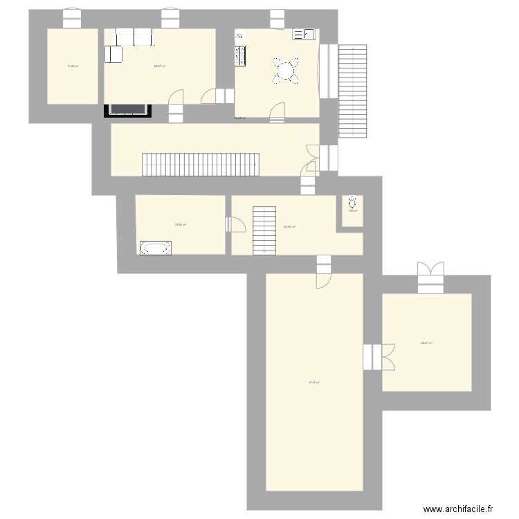 Le Gelly 1er étage. Plan de 0 pièce et 0 m2