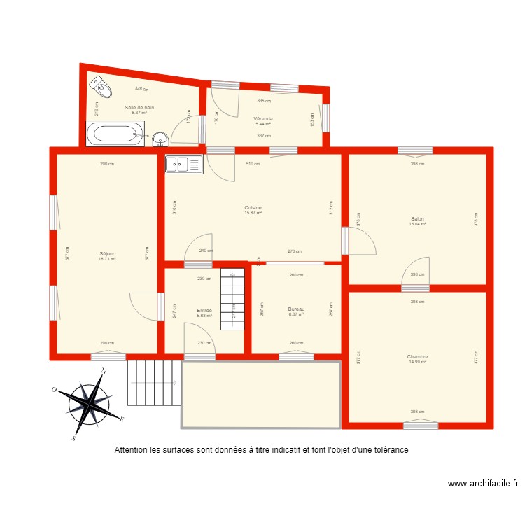 BI 2921 rdc côté. Plan de 0 pièce et 0 m2