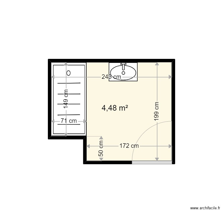 LECLERCQ THERESE . Plan de 1 pièce et 4 m2